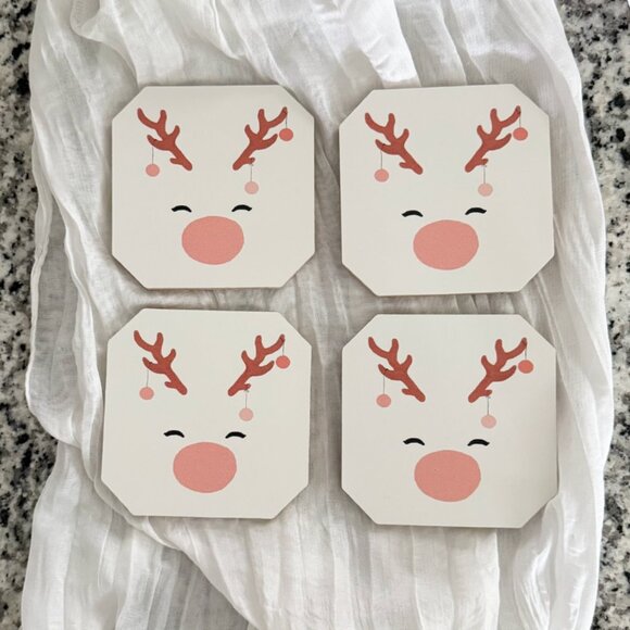 Deer & Baubles Holiday Coaster Set - Picture 2 of 3